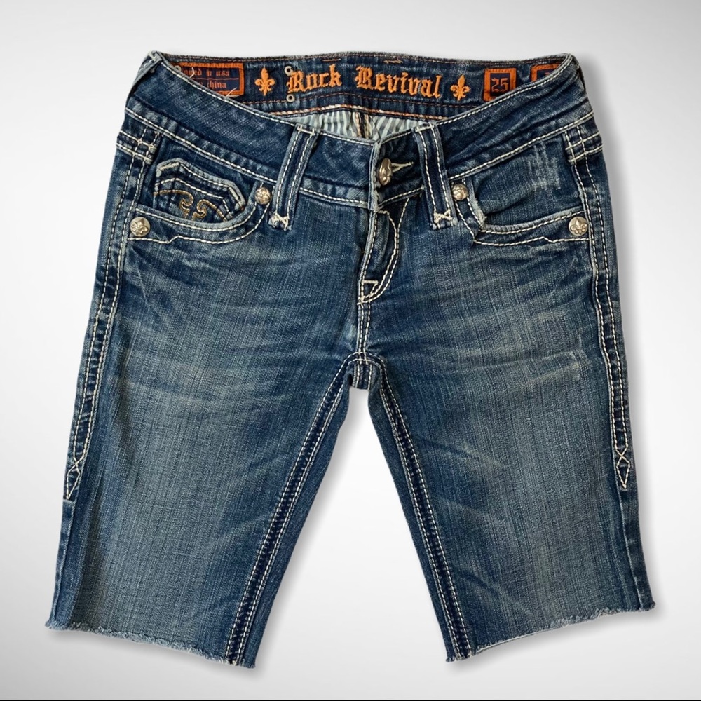 Rock Revival Cut Off Bermuda Shorts Size 25